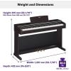 imageYamaha Arius 88Key Weighted Action Digital Aspiring Musicians CFX Concert Grand Piano Voice 3Pedal Unit Bench Included Classic Upright Design Dark Rosewood YDP145RBlack