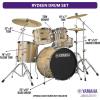 imageYamaha Rydeen 5Piece Drum Set With 22quot Bass Drum Floor Tom 2 Toms With Ball Clamp And Wood Snare Drum Orange GlitterChampagne Glitter