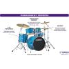 imageYamaha Rydeen 5Piece Drum Set With 22quot Bass Drum Floor Tom 2 Toms With Ball Clamp And Wood Snare Drum Orange GlitterSky Blue