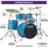 imageYamaha Rydeen 5Piece Drum Set With 22quot Bass Drum Floor Tom 2 Toms With Ball Clamp And Wood Snare Drum Orange GlitterSky Blue