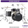 imageYamaha Rydeen 5pc Shell Pack with 22quot Bass Drum Fine BlueBlack Glitter