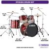 imageYamaha Rydeen 5pc Shell Pack with 22quot Bass Drum Fine BlueBurgundy Glitter
