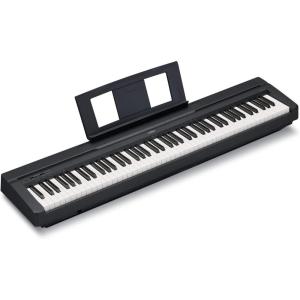 imageYamaha 88Key Weighted Portable Digital Piano Keyboard with Music Rest Sustain Foot Switch Builtin Speakers USB Connectivity Black P45BBlack