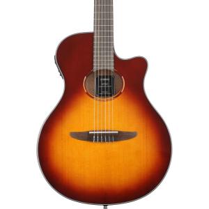 imageYamaha NCX5 NT Cutaway AcousticElectric NylonString Classical Guitar With Reinforced Carrying Bag  NaturalBrown Sunburst