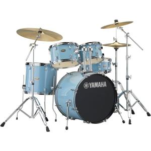 imageYamaha Rydeen 5Piece Drum Set With 22quot Bass Drum Floor Tom 2 Toms With Ball Clamp And Wood Snare Drum Orange GlitterGloss Pale Blue