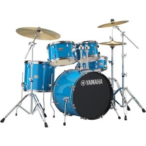 imageYamaha Rydeen 5Piece Drum Set With 22quot Bass Drum Floor Tom 2 Toms With Ball Clamp And Wood Snare Drum Orange GlitterSky Blue