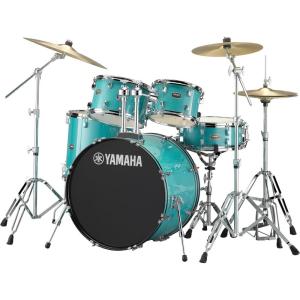 imageYamaha Rydeen 5Piece Drum Set With 22quot Bass Drum Floor Tom 2 Toms With Ball Clamp And Wood Snare Drum Orange GlitterTurquoise Glitter